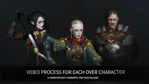 Photoshop painting, SpeedPaint 3 concepts / рисование персонажей