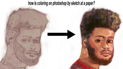 How is Coloring on Photoshop by Sketch at A Paper