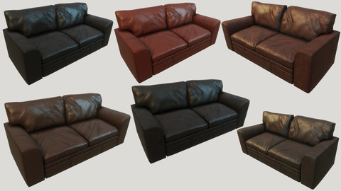 Old Leather Couches PBR