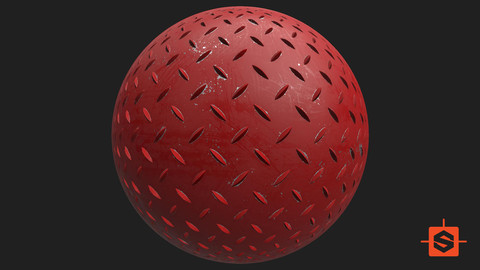 PBR Painted Metal Floor Red Texture