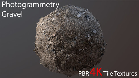 Photogrammetry Gravel_1 PBR 4k Tile Texture
