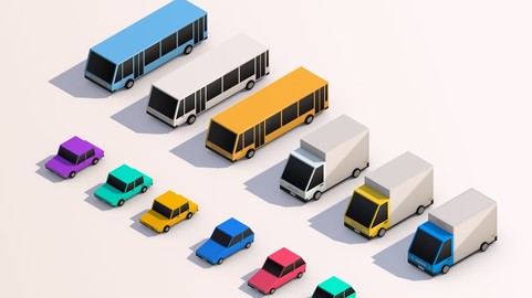 3D Low Poly City Cars