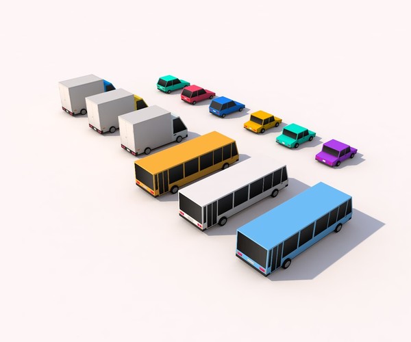 ArtStation - 3D Low Poly City Cars | Resources