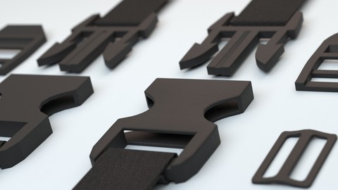 3D Set of fastener plastic buckle or fastex buckles model