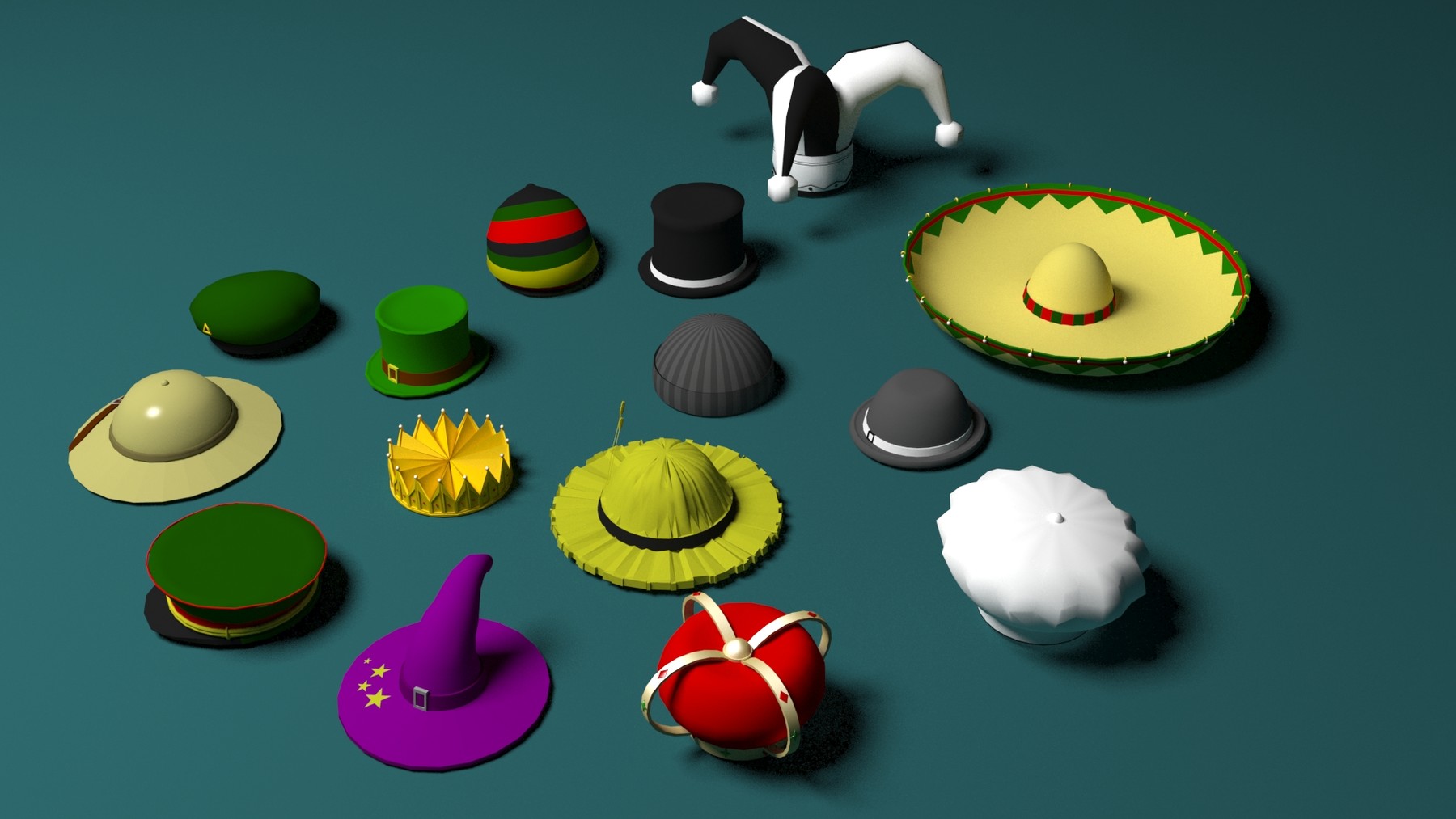 Hats pack. Low Poly шляпа 3д модель. Low Poly hat.