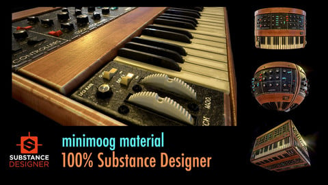 MiniMoog Material - 100% Substance Designer