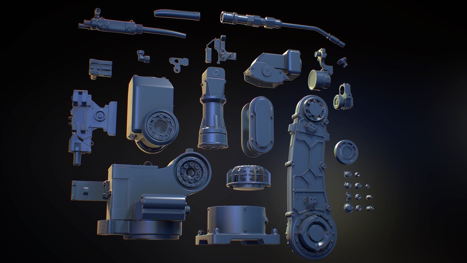 C assembly version. Industrial Kitbash. Детали Assembly Version. Kitbash Robot. Cubebrush – Industrial Robotic Arm Kitbash – hires.