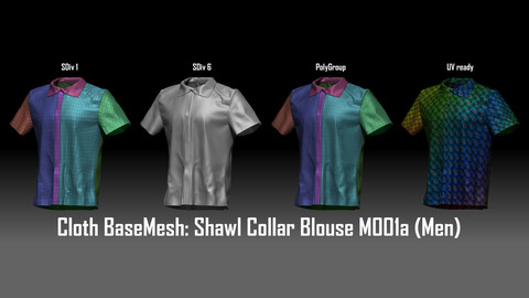Marvelous + Cloth BaseMesh : Shawl Collar Blouse M001a (Men)