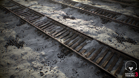 Snowy Train Rails - Substance Designer