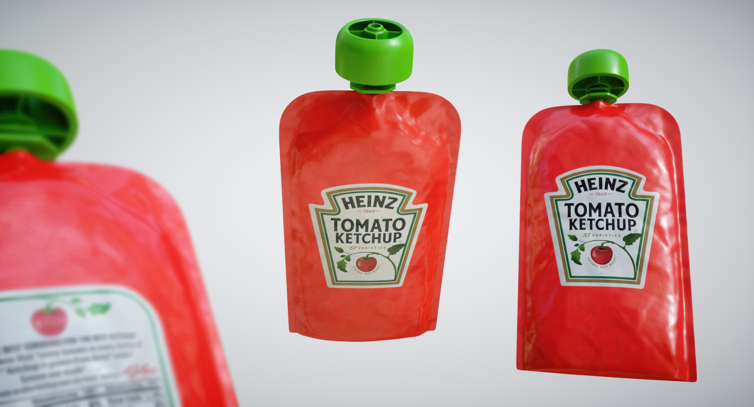 ArtStation Ketchup Sachets Game Assets