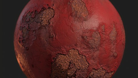 Painted metal, rusted metal.