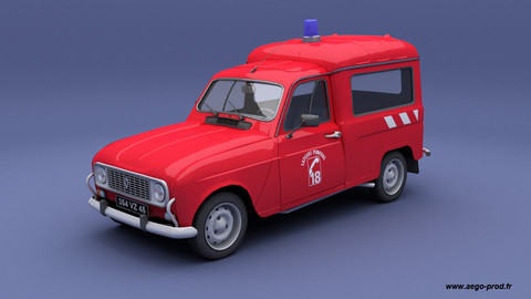 Renault 4 F4 vitrée "Pompiers "