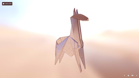 HORSE paper Origami / Realistic 3d Model / Low-poly 3D model