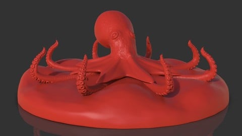 Red Octopus Figurine