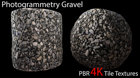 Photogrammetry Gravel_2 PBR 4k Tile Texture