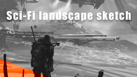 SciFi Landscape Sketch