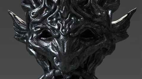 Gothic Fantasy Head Door Knob Game-ready 3D Asset (UE4) ( Prop #4)
