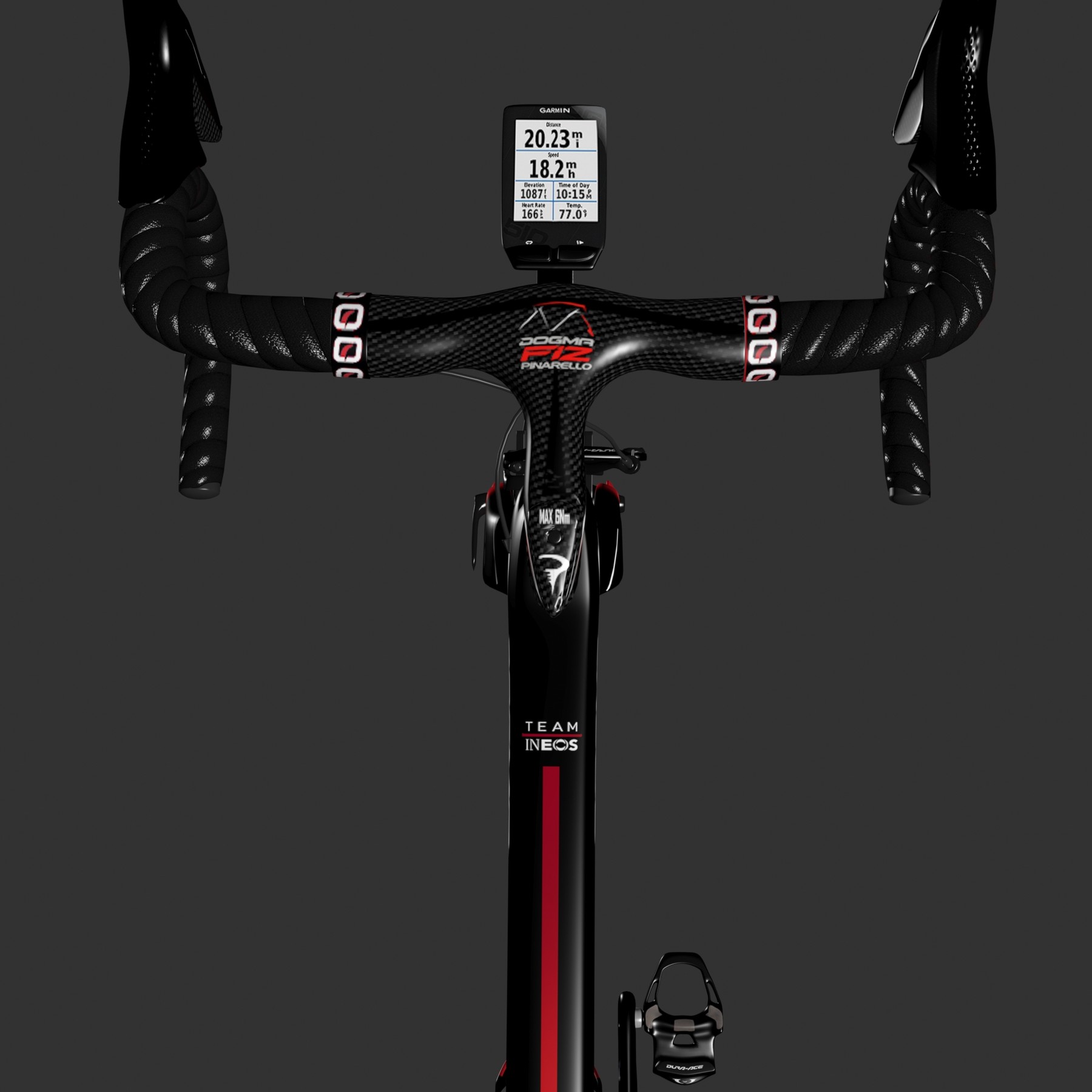 pinarello road bike rigged 3d model