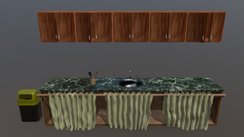 Sink Basin, Cabinet and Accessories - Kitchen