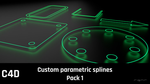 Custom parametric C4D splines pack 1