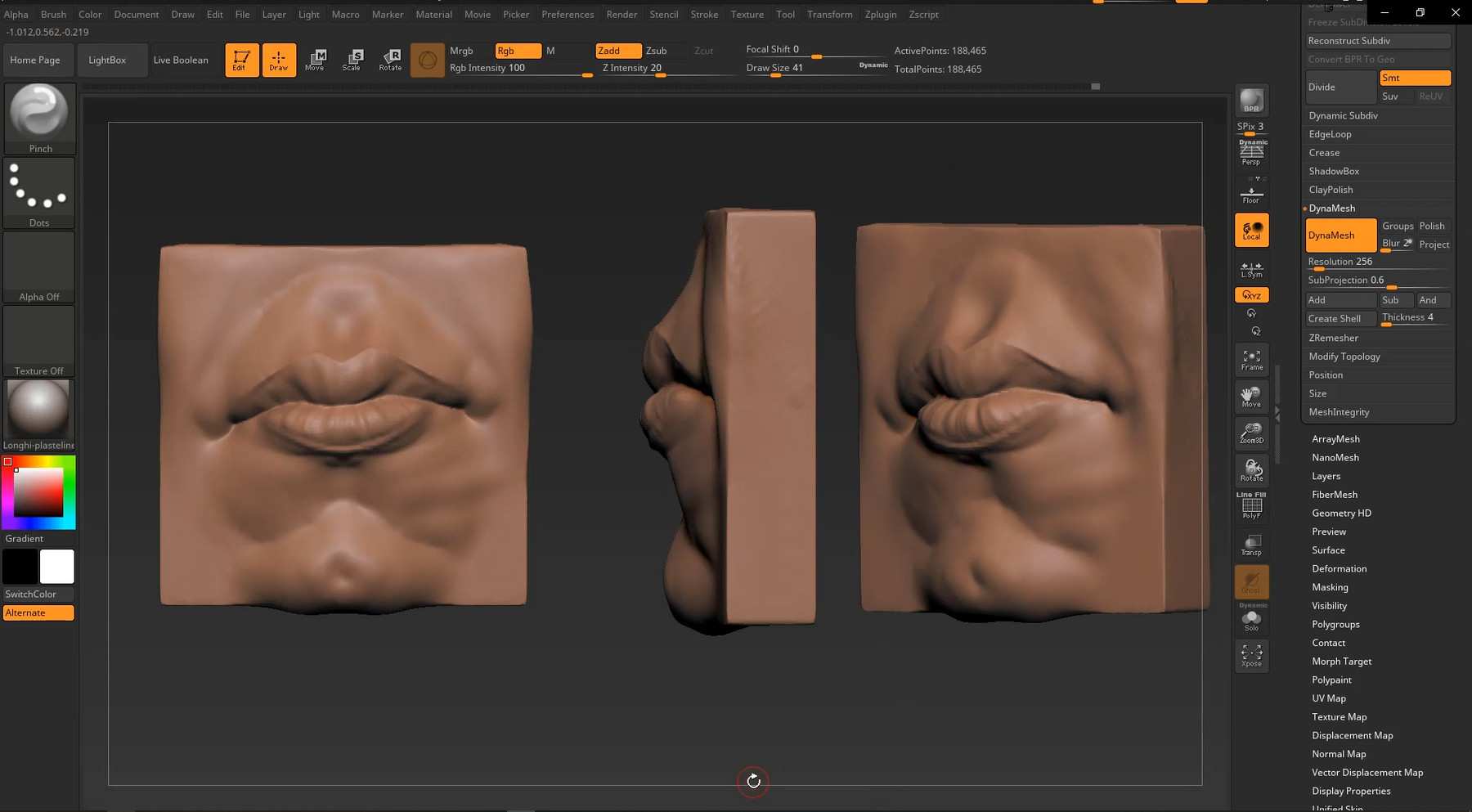 model with mouth closed or open zbrush rigging