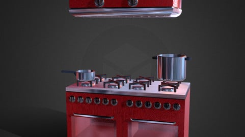 Oven with stove and stove hood old