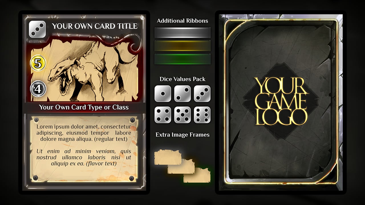 ArtStation - Dark Fantasy Card Game Template  Game Assets For Template For Game Cards