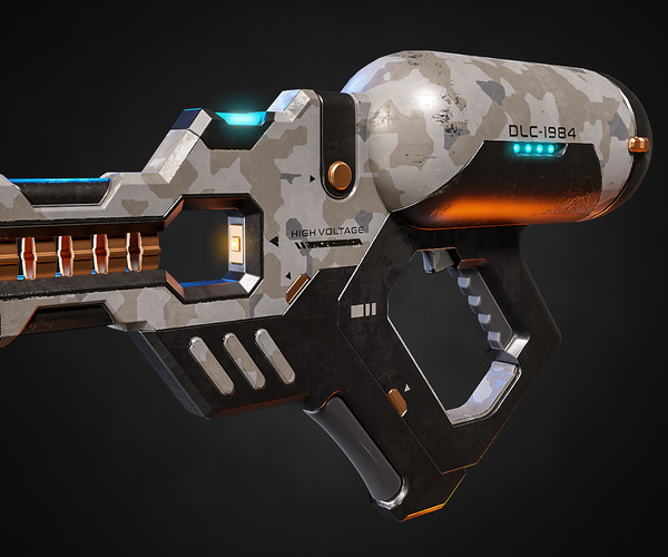 ArtStation Hardsurface modeling a SciFi Gun with HardOPS in Blender