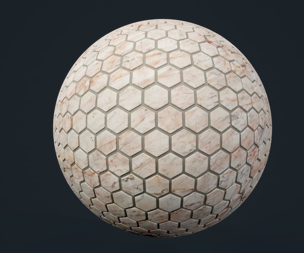 ArtStation - Marble Hexagon Tile Seamless PBR Texture 03 | Game Assets