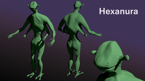Hexanura - Alien Creature 3D Model