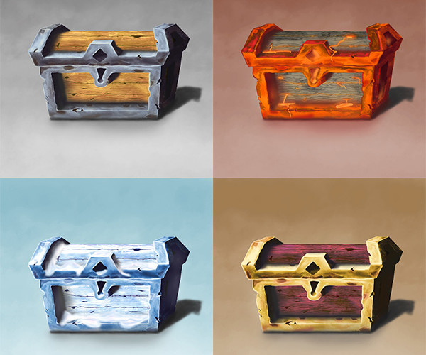 ArtStation Ancient chests set 2D Game Assets