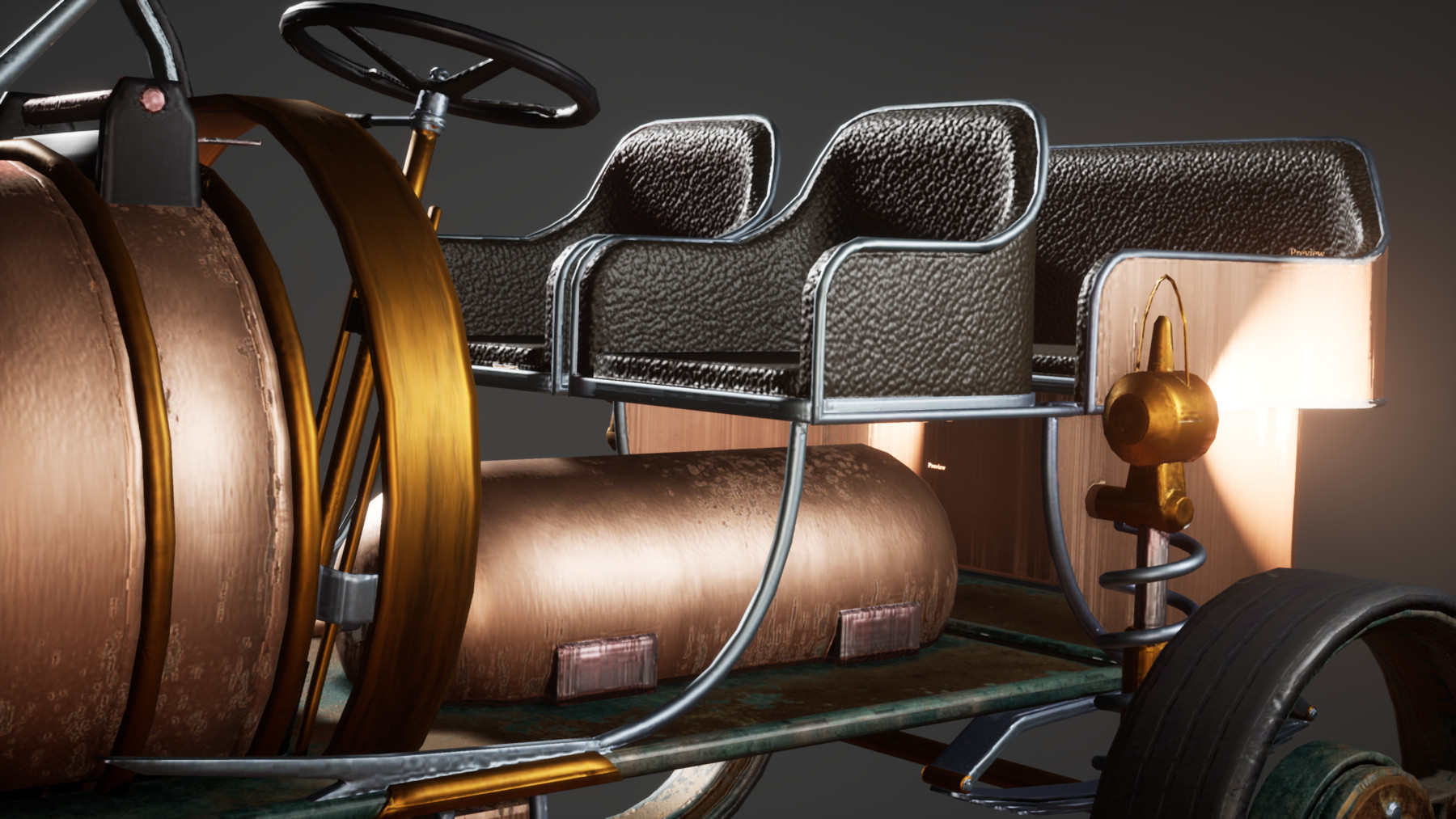 ArtStation SteamPunk Old Vehicle / Car Game Assets