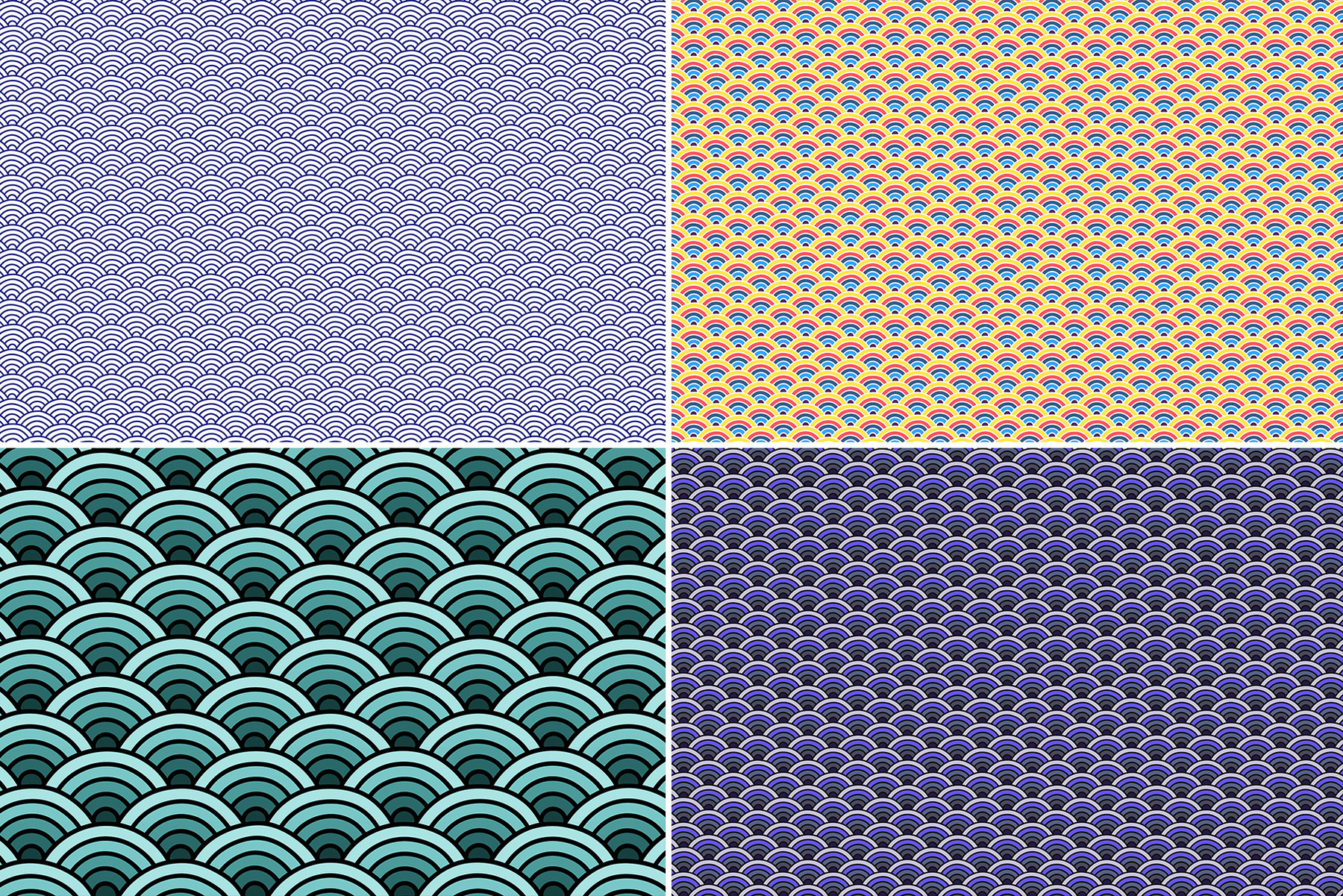 ArtStation - 20 Seigaiha Background Textures. Seamless Patterns. | Artworks