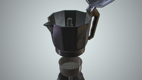 Italian Moka low and high poly