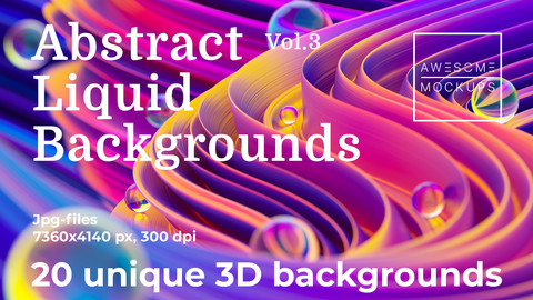 Abstract Liquid 3D Backgrounds