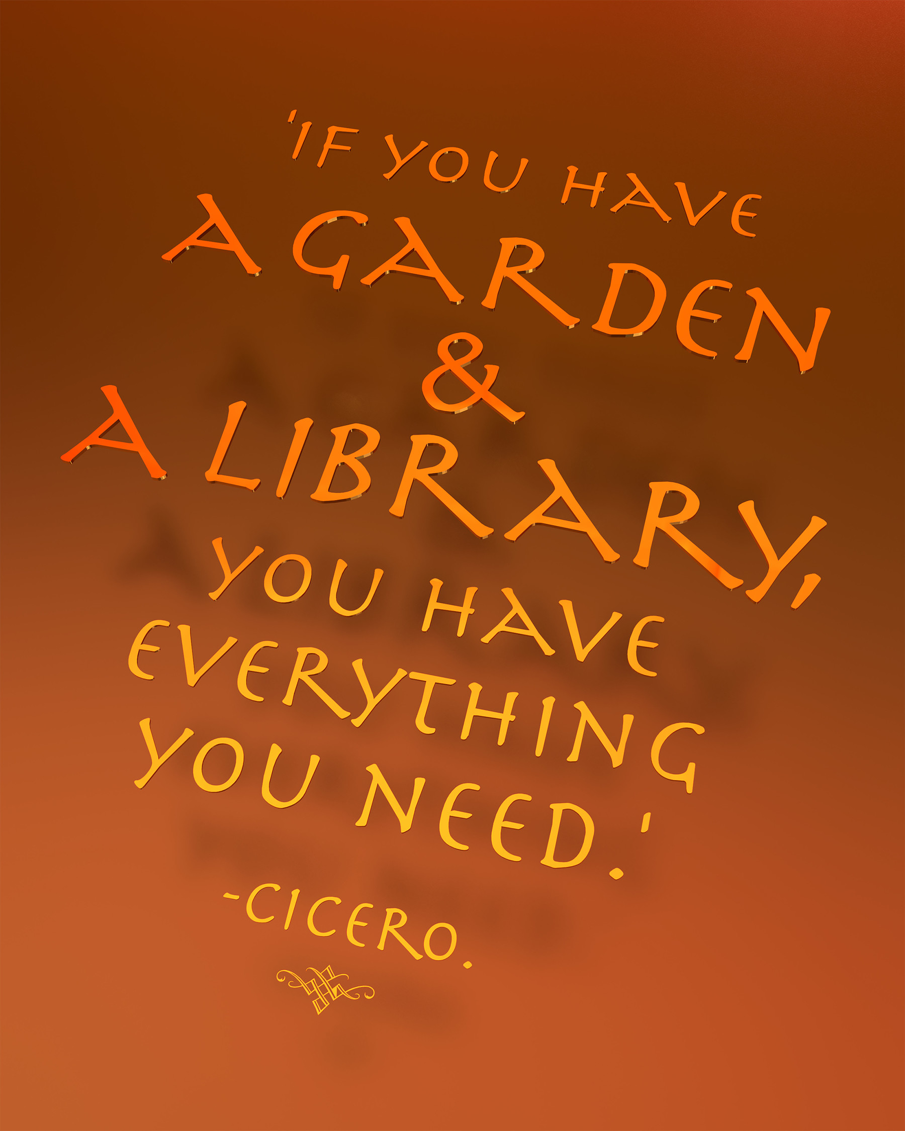 Artstation A Garden And A Libary Print Poem By Cicero