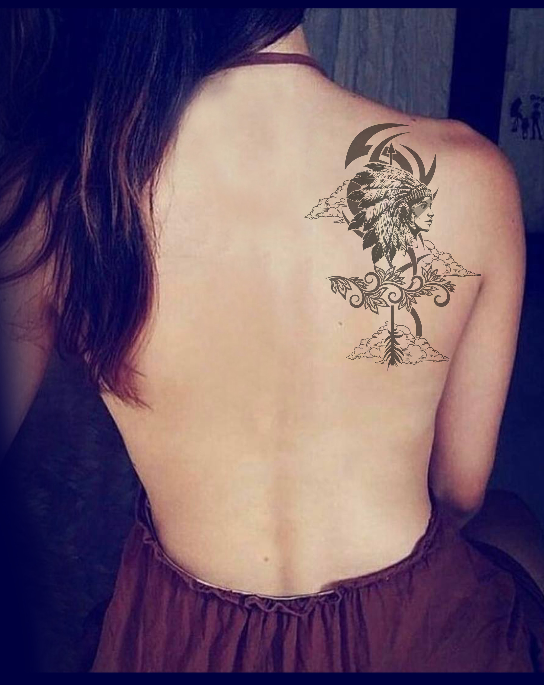 ArtStation - Red Indian Girl Tattoo Design