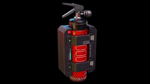 Sci-Fi Wall-Mounted Fire Extinguisher