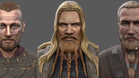 3 Vikings - Lowpoly Stylized Characters