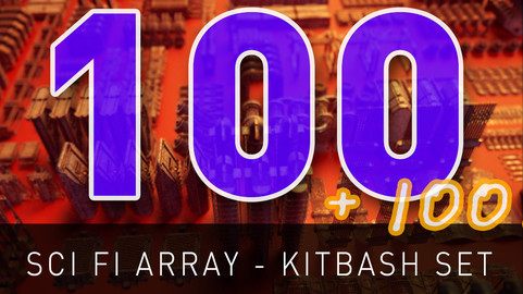 Sci Fi Array - 100 + 100 Pieces Kitbash Set