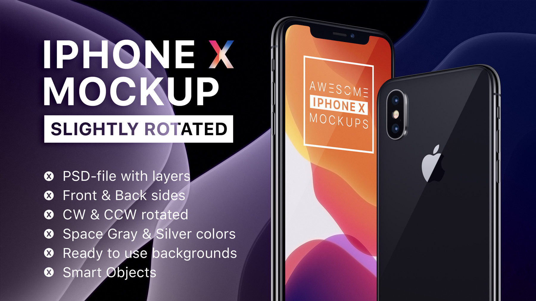 ArtStation - iPhone X Mockup - Slightly Rotated | Artworks