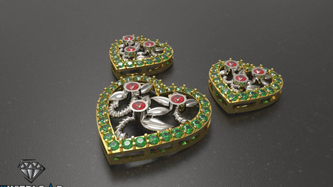 Heart Pendant with Flowers 3D print model