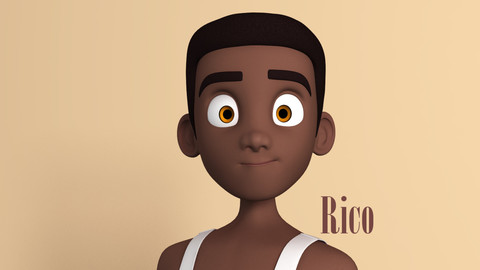 Rico Stylised Male Teen character AR friendly texture atlas
