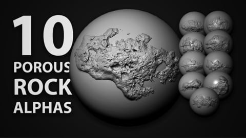 10 Porous Rock Alpha Brushes