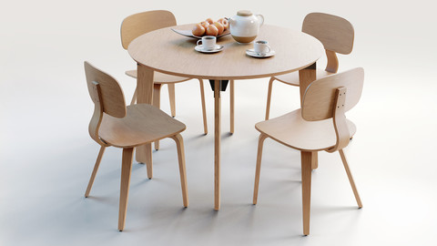 Wooden Dining Table and Chairs Set