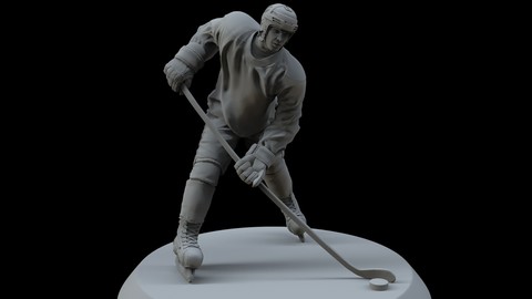 Hockey Player Statue 3D print model