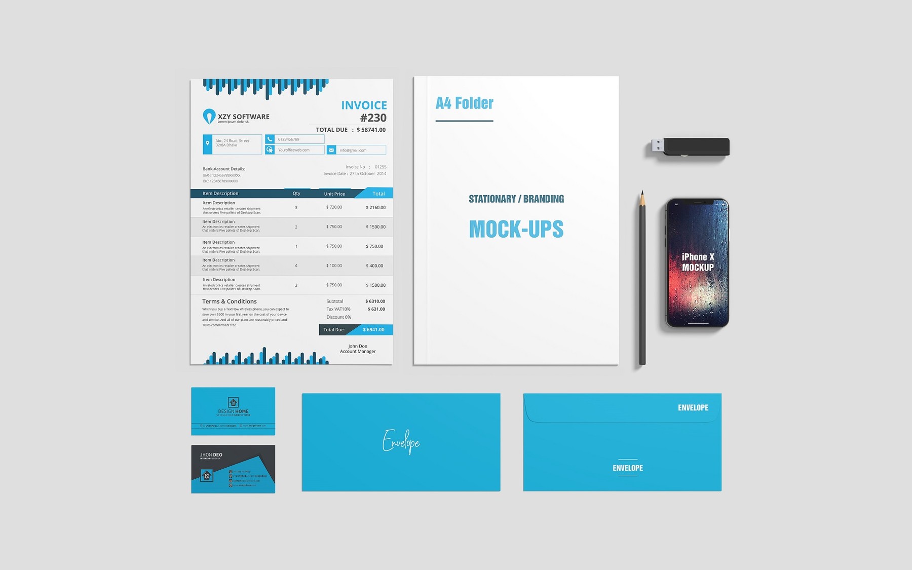 Download Artstation Stationery Branding Mockups PSD Mockup Templates