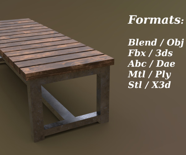 ArtStation - bench 10 4in1 [4 Texture 1 Model] | Resources