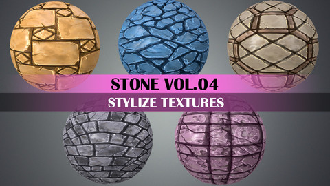 Stylized Stone Tile Vol.04 - Hand Painted Texture Pack
