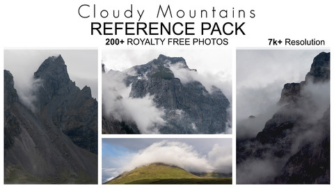 Reference Pack - Cloudy Mountain - 200+ Royalty Free Photos